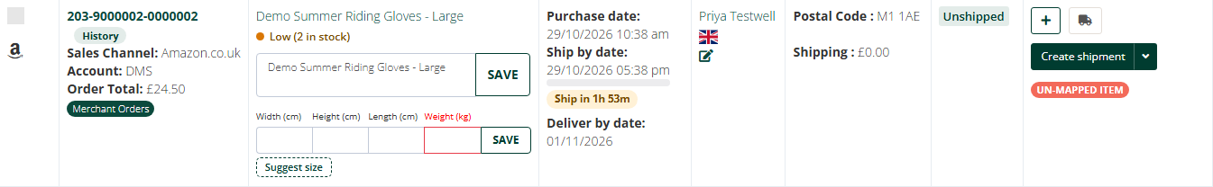 No weight yet? Suggest size fills it from similar products.